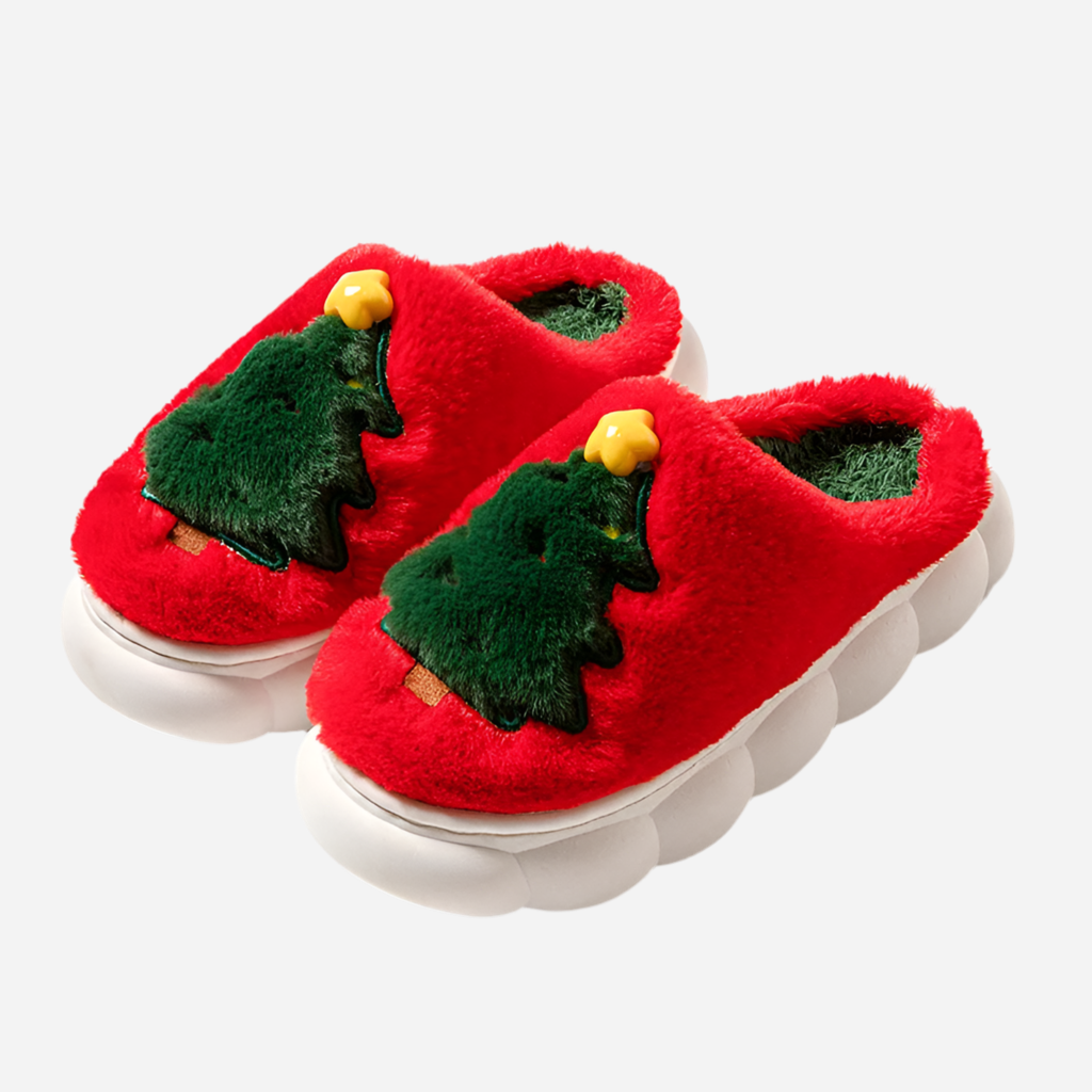 Christmas tree slippers