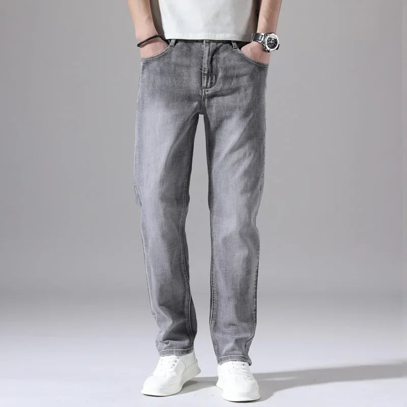 Gray Lightweight Casual Jeans