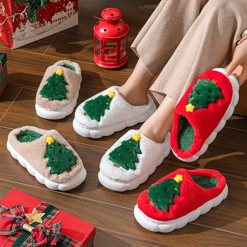 Christmas tree slippers